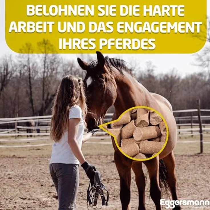 Eggersmann Mein Pferdefutter 1 kg Pferde-Leckerlis, Lecker Bricks mit natürlichem Banane-Geschmack, perfekt als Belohnung für Pferde & Ponys – Bild 3