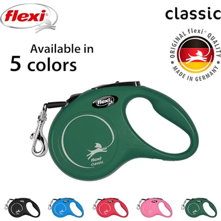 flexi® Classic S Gurt 5 m, olivgrün, Roll-Leine für Hunde bis 15 kg, 100% deutsche Qualität – Bild 4