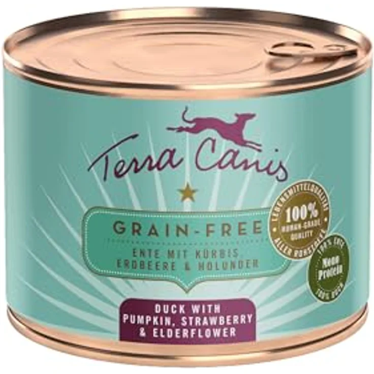 Terra Canis Ente, Kürbis & Erdbeere - Getreidefreies Nassfutter, 200g I Premium Hundefutter in 100% Lebensmittelqualität, allergenarm & glutenfrei – Bild 1