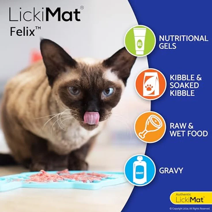 LickiMat Antischlingnapf Felix - Schleckmatte aus Naturgummi für Katzen - lila, mikrowellengeignet – Bild 5