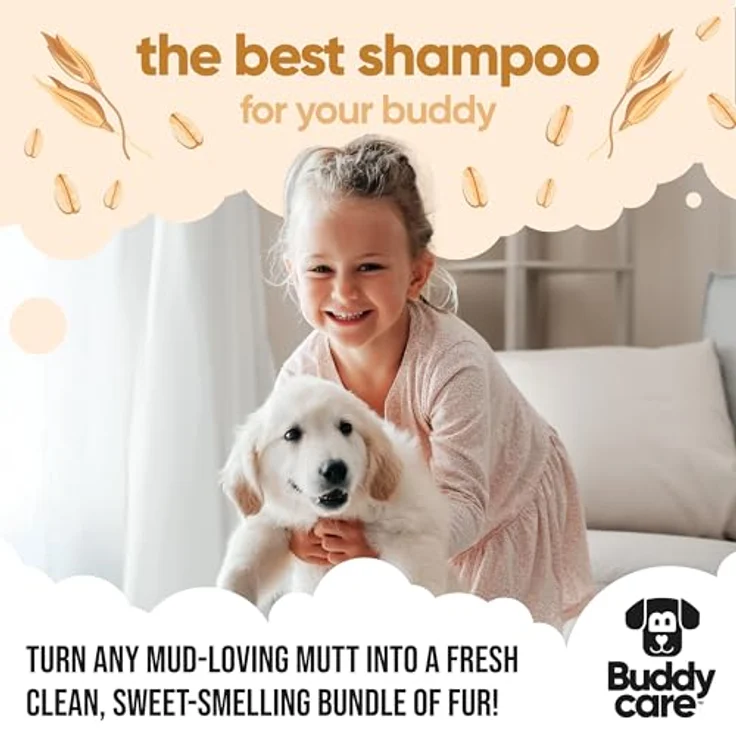 Buddycare Haferflocken-Hundeshampoo, beruhigend und feuchtigkeitsspendend mit Aloe Vera und Pro-Vitamin B5, 500ml – Bild 5