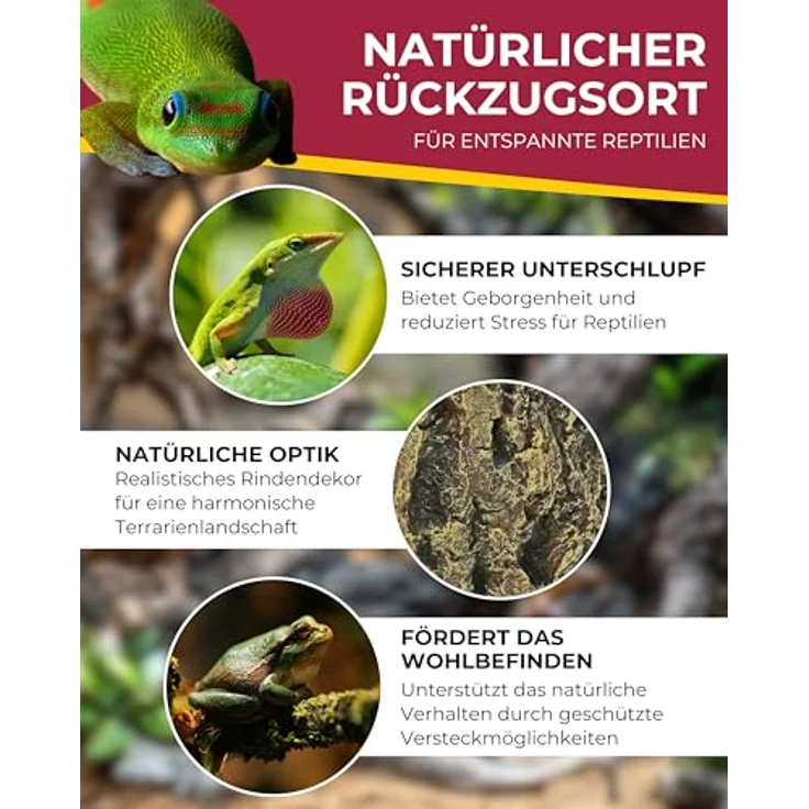 HOBBY Terrariendeko Eckhöhle Bark, ideale Rückzugs- und Versteckmöglichkeit für Terrarientiere – Bild 3