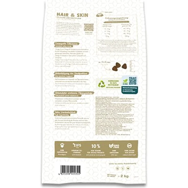 Sanabelle Hair & Skin, Trockenfutter für Katzen, Adult, speziell für langhaarige Katzen, 2 kg mit Omega-3 und Omega-6 Fettsäuren – Bild 3