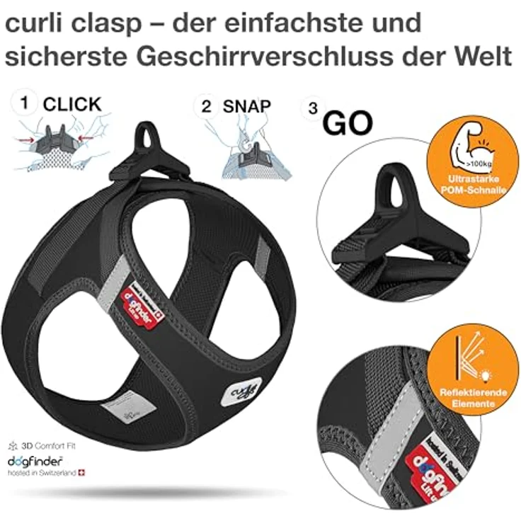 Vest Geschirr curli Clasp Softshell Rot 3XS – Bild 4