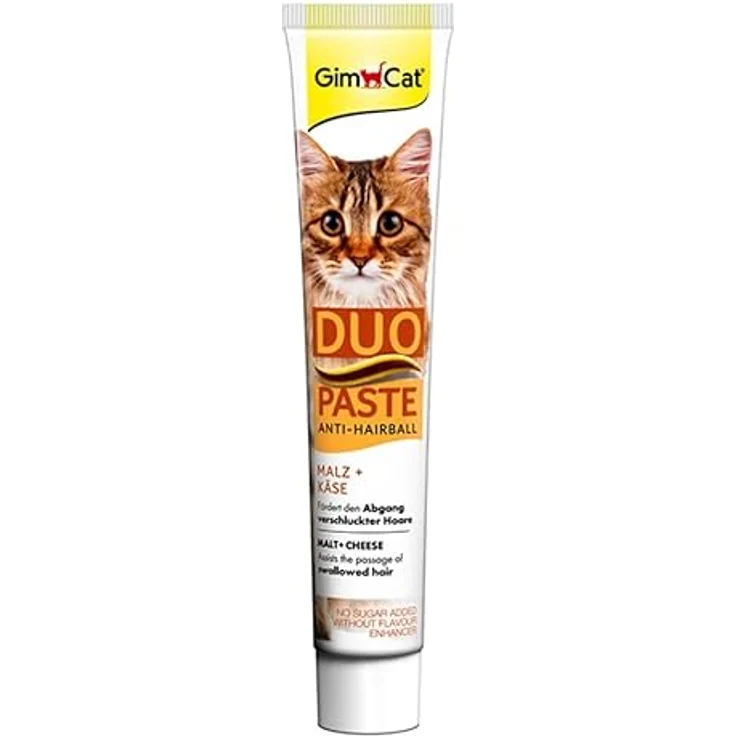 GimCat DUO Paste Anti-Hairball Malz mit Käse, 50g - fördert den natürlichen Abgang verschluckter Haare – Bild 4