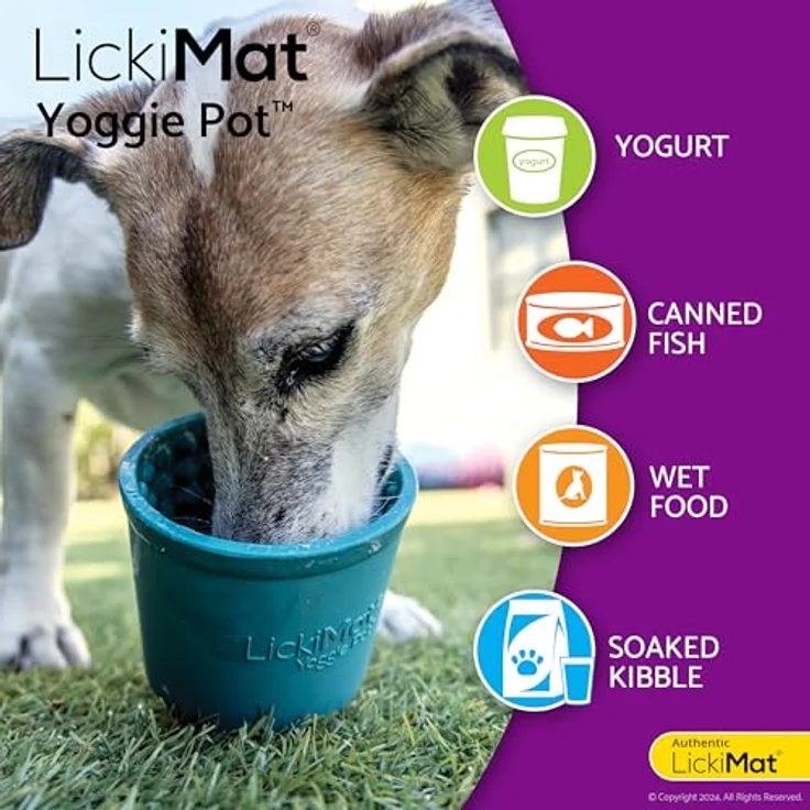 LickiMat Futternapf LickiMat Yoggie Pot, Becherförmiger Futternapf mit Noppen, natur/gummi, 9,5 cm Durchmesser, 9 cm Höhe – Bild 5