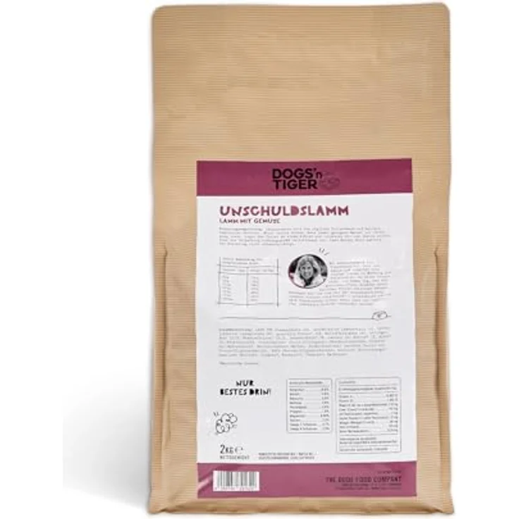 DOGS' n TIGER Dogs’n Tiger Adult Premium Hunde Futter, Unschuldslamm, Trockenfutter mit 58% Lamm & Kräutern, Monoprotein, ohne Zucker & Getreide, 2kg – Bild 2