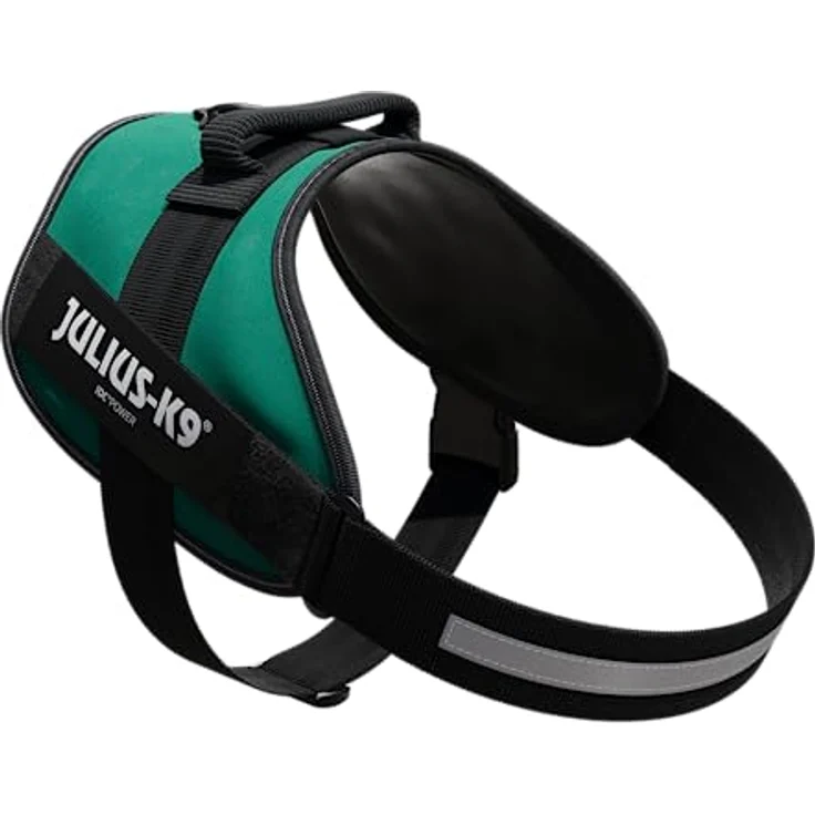 JULIUS K-9 IDC Powergeschirr, Größe 2XL/3 für Brustumfang 82-115 cm, Dunkelgrün mit austauschbaren Klettaufschriften und reflektierenden Elementen – Bild 2