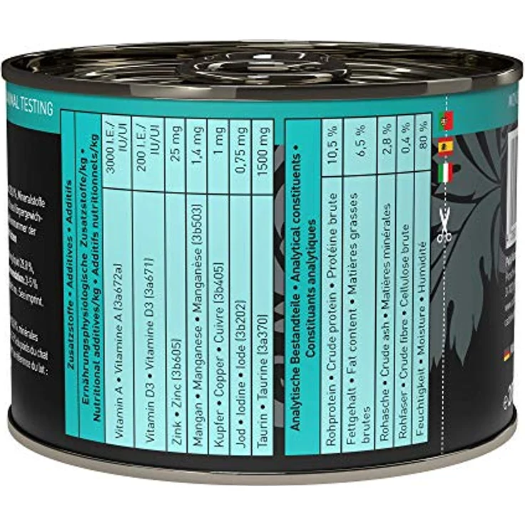 catz finefood Purrrr Hirsch Monoprotein Katzenfutter nass N° 121, 70% Fleischanteil, für ernährungssensible Katzen, 6 x 200g Dose – Bild 2