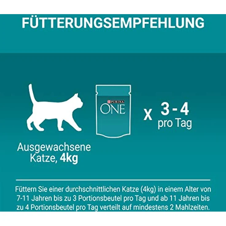 PURINA ONE Katzennassfutter für Seniorkatzen mit Huhn und grünen Bohnen, 24er Pack (24 x 85 g Beutel), reich an Vitaminen und Mineralstoffen – Bild 4