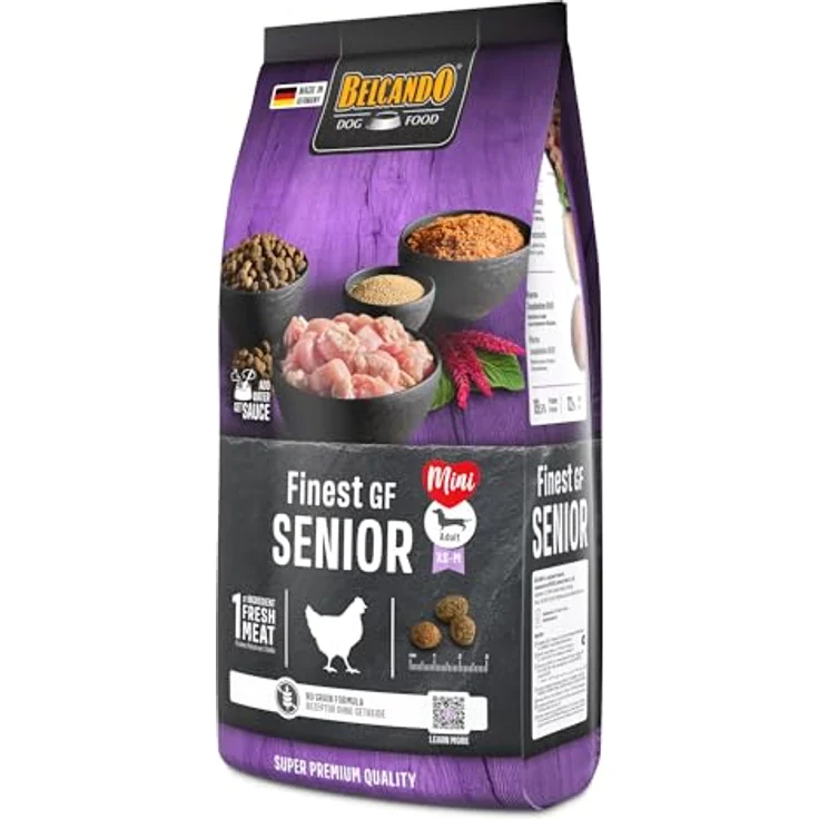 Belcando Finest GF Senior, getreidefreies Hundefutter für empfindliche ältere Hunde, 1 kg, Alleinfuttermittel mit 40% frischem Geflügel – Bild 3