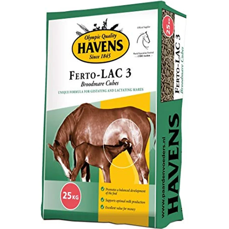 Havens Ferto-Lac 3 Stuten-Spez., Spezialfutter für tragende und säugende Stuten, 25 kg, hoher Proteingehalt, Multi-Calcium-Complex, extra Beta-Karotin – Bild 3