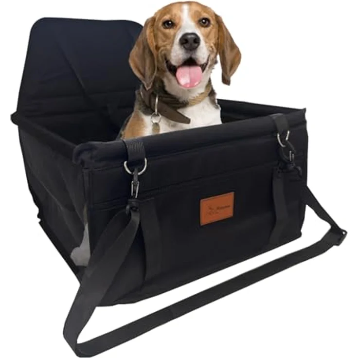 PETSATION Hundeautositz, Wasserdichter & Atmungsaktiver Autositz für kleine Hunde, Robust, Schwarz, Standard – Bild 1