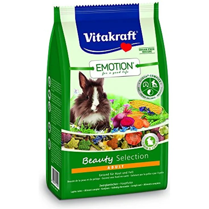 Vitakraft Beauty Adult Zwergkaninchen, 1,5 kg Kleintierfutter, Mehrfarbig, 1500 Einheiten