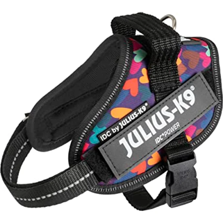 JULIUS K-9 IDC Powergeschirr XS/Mini-Mini, Mixed Heart - Limitierte Edition, bruchsichere Schnalle, reflektierende Elemente, komfortables Innenfutter – Bild 1