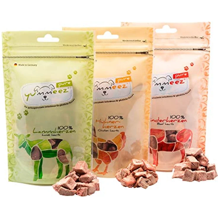 Yummeez pure Hühnerherzen, getreidefreie und zuckerfreie Hundeleckerli für Allergiker, 100% Fleisch, 35g – Bild 5