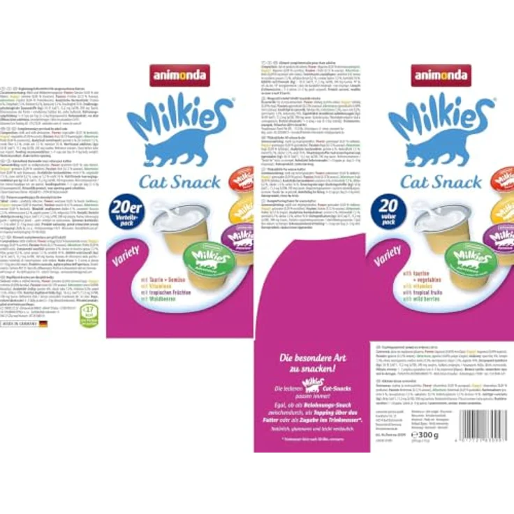Animonda Milkies 20x15g Variety, flüssiger Milch-Snack für Katzen in praktischen Portions-Cups – Bild 8