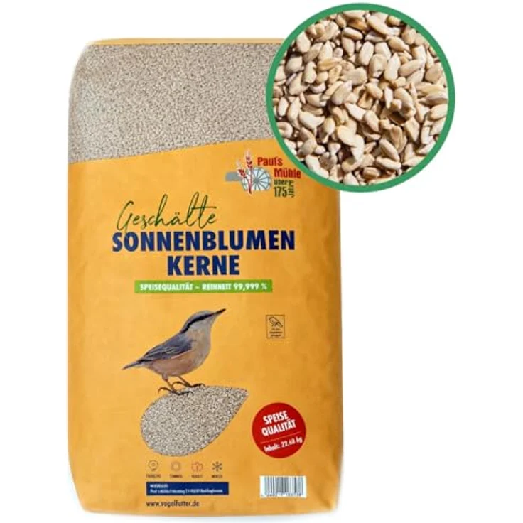 Paul´s Mühle Sonnenblumenkerne geschält für Vögel, 22,68 kg, Neue Ernte 2025, ganzjährige Fütterung, ohne Schalenabfälle – Bild 3
