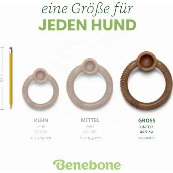 Benebone Ring, unzerstörbares Kauspielzeug für aggressive Kauer, echter Speckgeschmack, ideal für große Hunde bis 100 Pfund – Bild 4