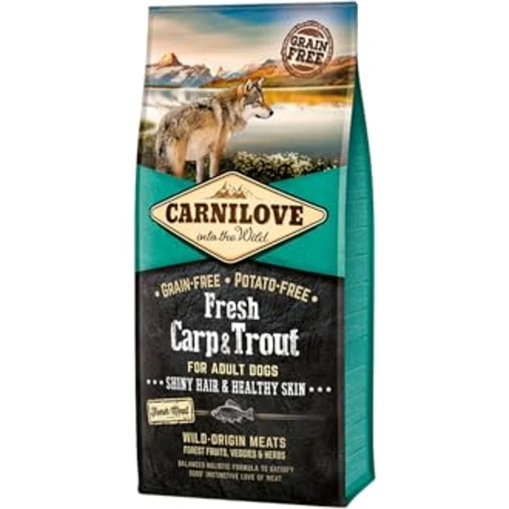 Carnilove Dog Adult Fresh - Trockenfutter mit frischem Karpfen und Forelle, 12kg – Bild 1
