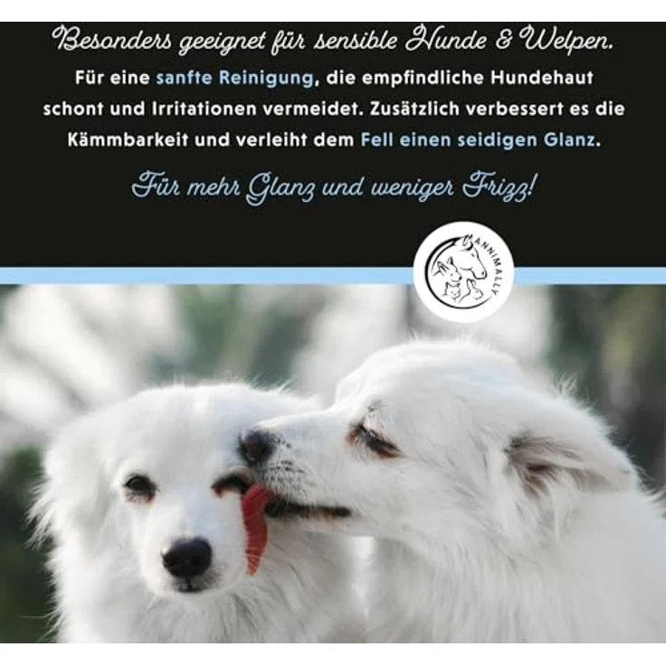 Annimally Sensitiv Plus Shampoo, Natürliches Hundeshampoo für sensible Hunde & Welpen, Sanfte & pH-neutrale Reinigung mit Kokosöl, Ohne Silikone, Parabene & künstliche Duftstoffe, 500 ml – Bild 5