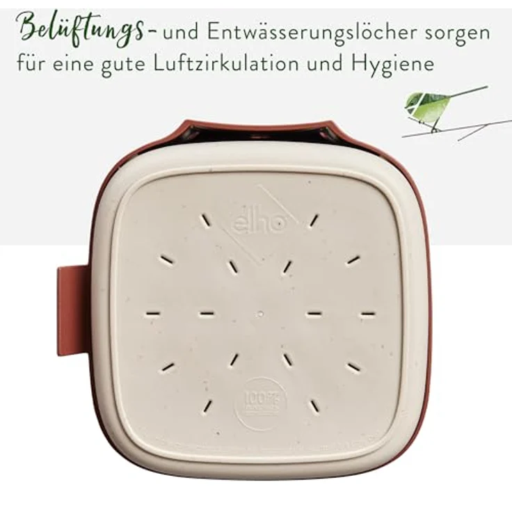 elho Cosy Bird House 18cm, Vogelhaus für über 11 Arten aus 100% recyceltem Plastik, Rot/Toskanisches Rot, L17.6 x B18 x H23 cm – Bild 5