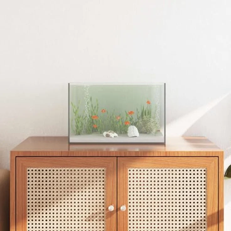 vidaXL Aquarium mit Speicher, Transparent 40 x 25 x 25 cm, modernes Glasdesign für Zuhause oder Büro, pflegeleicht und robust – Bild 2