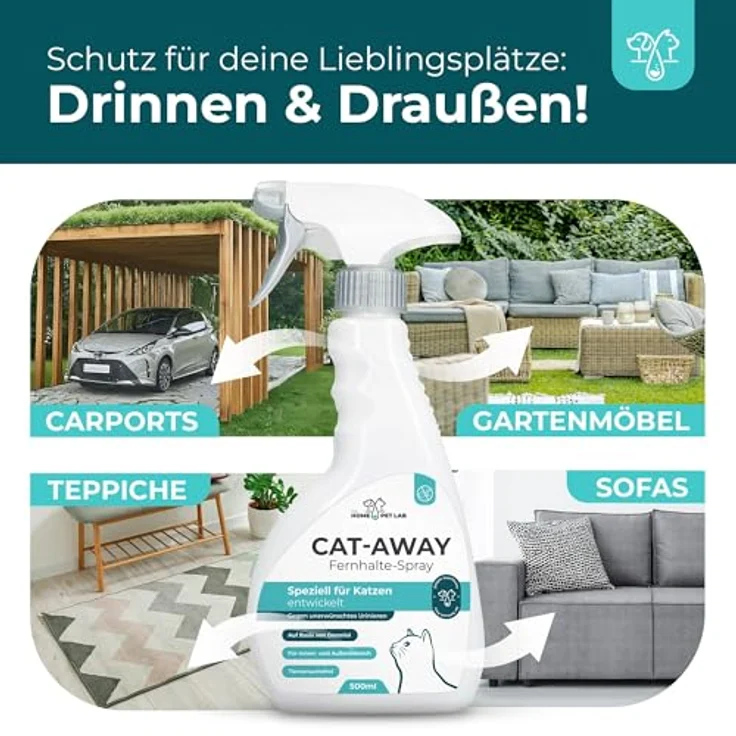 The Home Pet Lab Katzenabwehrspray Cat-Away, 500 ml, effektives Fernhaltespray auf Geraniol-Basis für Innen und Außen – Bild 3