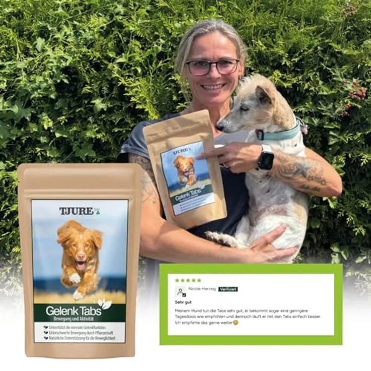 TJURE Tjure Gelenk Tabs, Hundefutter mit Glucosamin, MSM und Chondroitinsulfat zur Unterstützung der Gelenkgesundheit, 250g (ca. 70 Tabs) – Bild 7