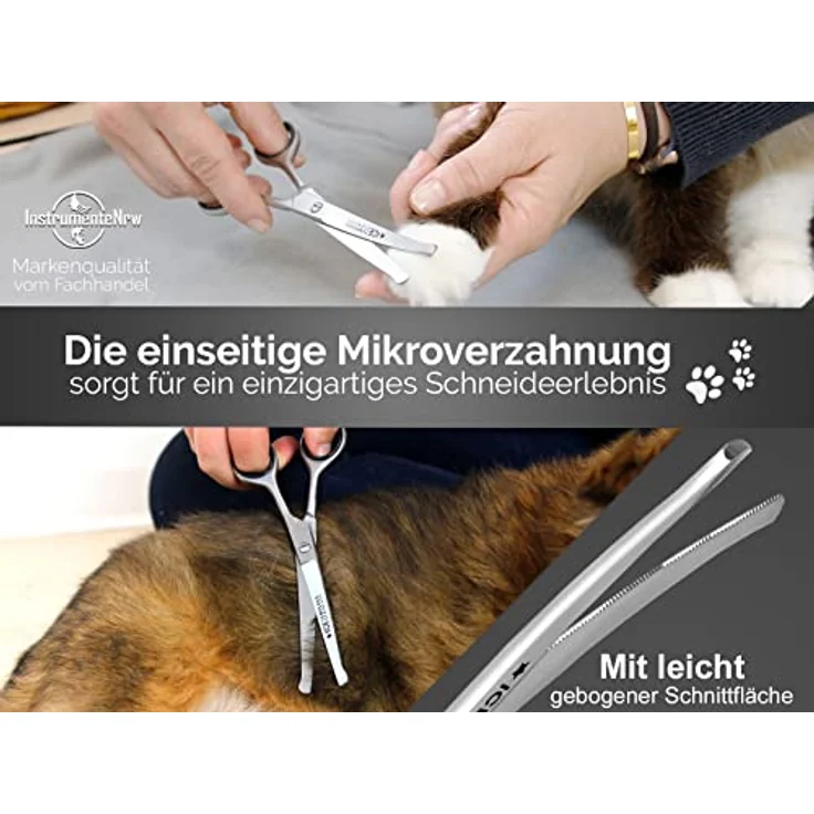 InstrumenteNrw Exklusive Fellschere Pfotenschere gebogen, 16 cm mit Mikroverzahnung für präzisen Schnitt – Bild 3