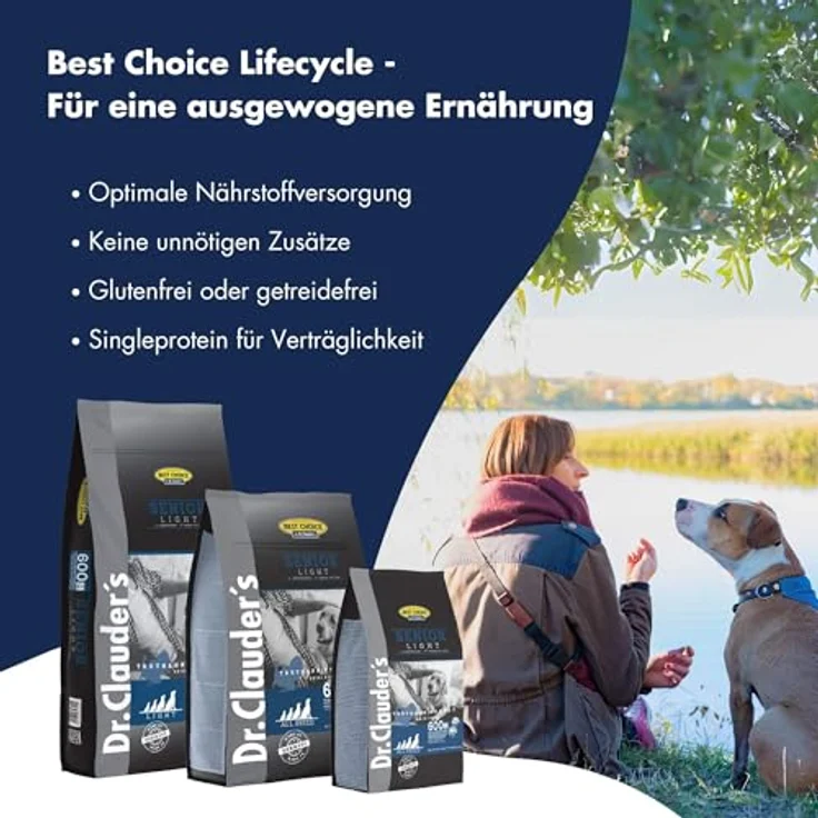 Dr. Clauder's Best Choice Senior Light, Weizenfreies Trockenfutter für ältere Hunde zur Gewichtskontrolle, 12,5kg mit Truthahn und Reis – Bild 5