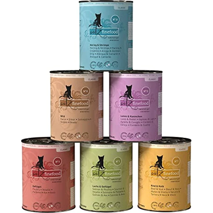 Catz Finefood Nassfutter Katze Classic Adult, 6x400 g Multipack mit getreidefreier Rezeptur, made in Germany – Bild 1
