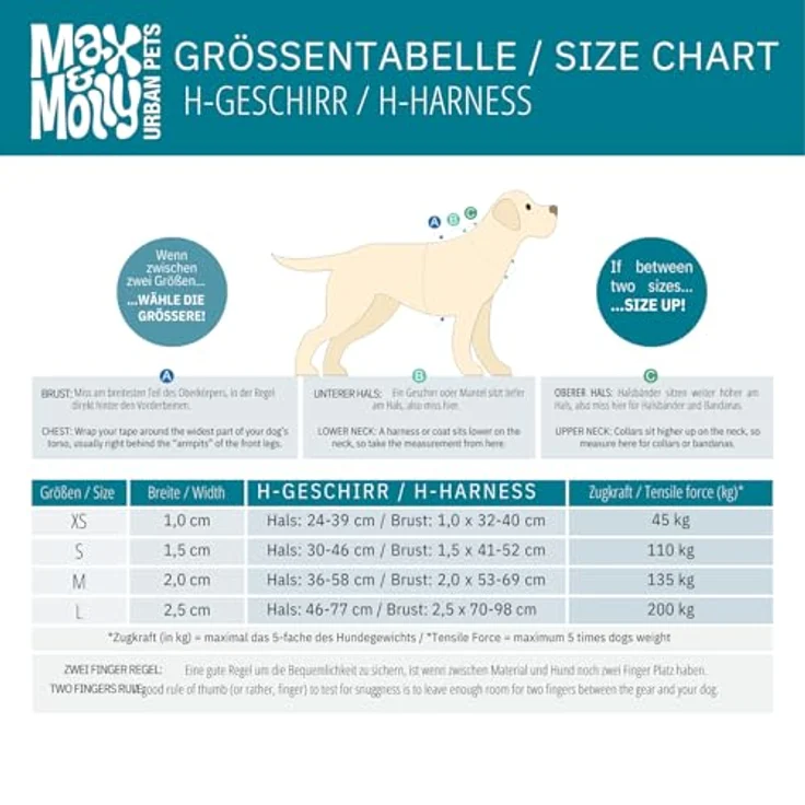 Max & Molly Hundegeschirr in H-Form, Ultrabequemes Neopren-Geschirr für mittelgroße Hunde, Cherry Bloom/M, Gepolstert, Sicher & Ultraleicht – Bild 5
