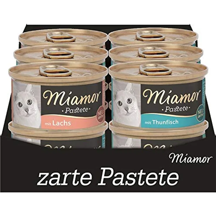 Miamor Pastete Multibox, 12x85g Fisch, zarte Fleischpastete ohne Rindfleisch, mit Vitamin- und Mineralzusätzen