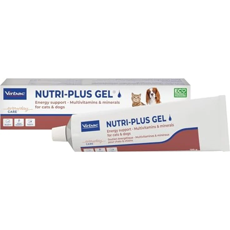 Virbac Nutri-Plus Gel, 120 g, Diät-Ergänzungsfuttermittel mit hoher Energiedichte für Hunde & Katzen – Bild 1
