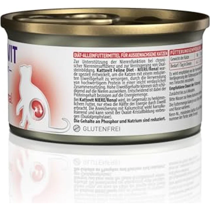 Kattovit Feline Diet Niere/Renal, Nassfutter für Katzen mit Lamm, 85 g - 12 Stück, reduziert in Phosphor zur Unterstützung der Nierenfunktion – Bild 5