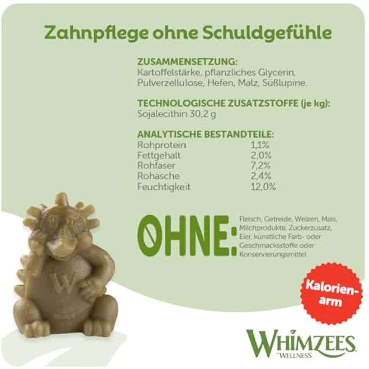 WHIMZEES Igel L, 6 Stück – Größe L, Getreidefreie Kaustangen zur Zahnpflege für große Hunde, natürlich und ohne Zuckerzusatz – Bild 4