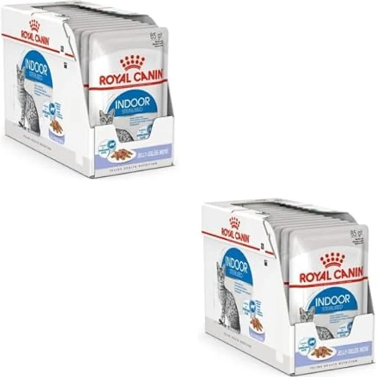 Royal Canin Indoor Sterilised in Gelee, Alleinfuttermittel für sterilisierte Wohnungskatzen, Doppelpack 2 x 12 x 85 g, gesund & ausgewogen – Bild 1