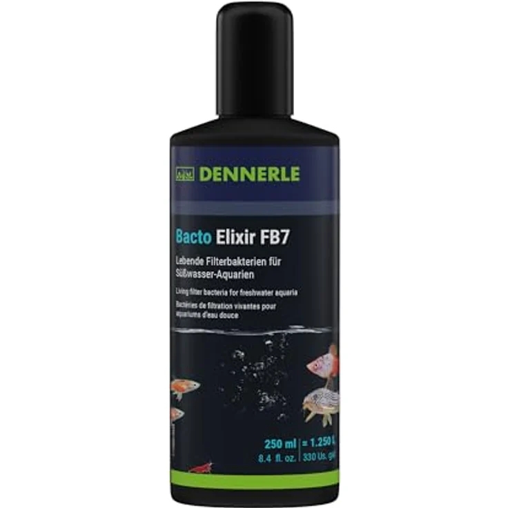 Dennerle Bacto Elixir FB7, 250 ml - Wasseraufbereiter mit lebenden Filterbakterien, Schadstoff- und Mulm-Reduzierer – Bild 1