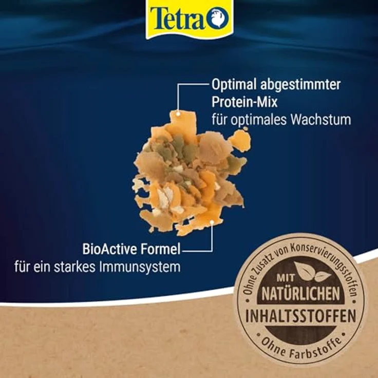 Tetra TetraMin Flakes, Fischfutter in Flockenform für alle Zierfische, ausgewogene Mischung mit lebenswichtigen Vitaminen, 1 L Dose – Bild 3