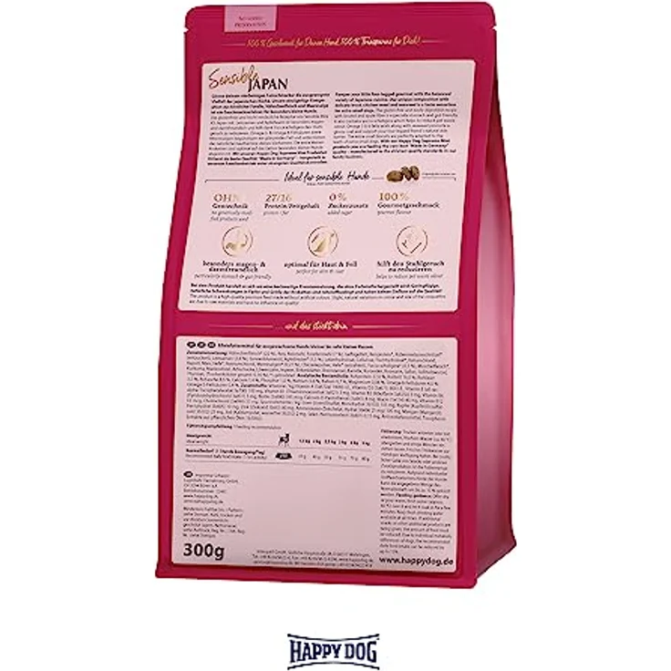 Happy Dog Supreme Mini XS Japan, Trockenfutter für sehr kleine Rassen mit Hähnchen und Forelle, 1,3 kg, glutenfrei – Bild 4