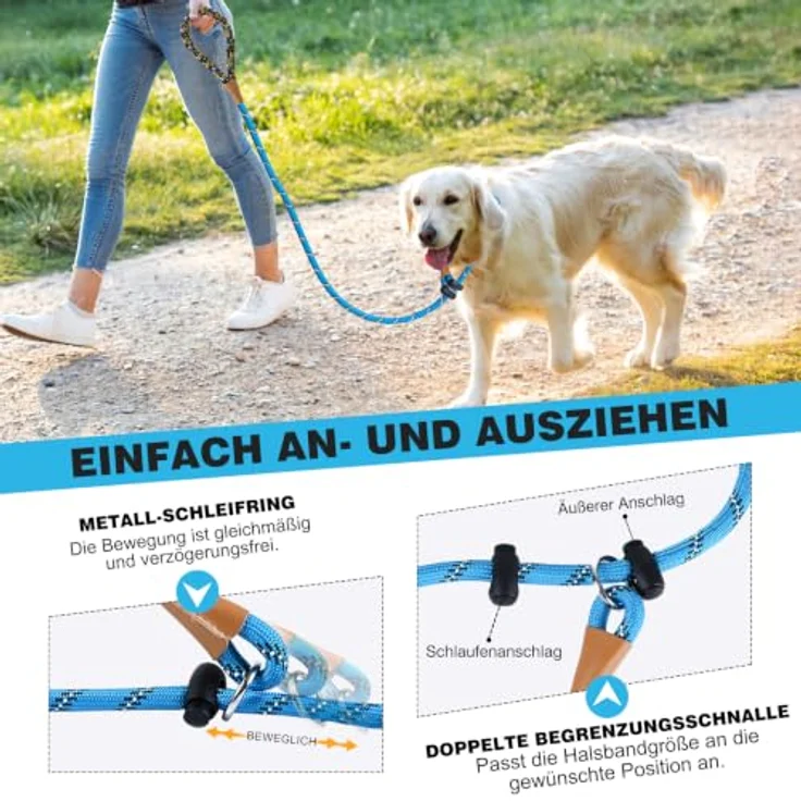 lynxking Reflektierende 180cm Hundeleine mit Zugstopp und Gepolstertem Griff, Ideal für Training und Gassi gehen – Bild 4