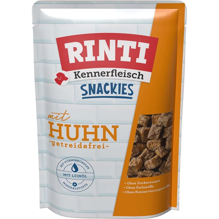 Rinti Kennerfleisch Snackis Adult Huhn, Hundesnack mit hochwertigen Zutaten, 225g