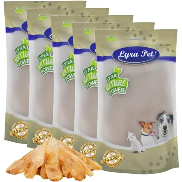 Lyra Pet® Kaninchenohren getrocknet, 5 kg - natürlicher, fettarmer Kausnack für Hunde, proteinreich und gut verträglich – Bild 1