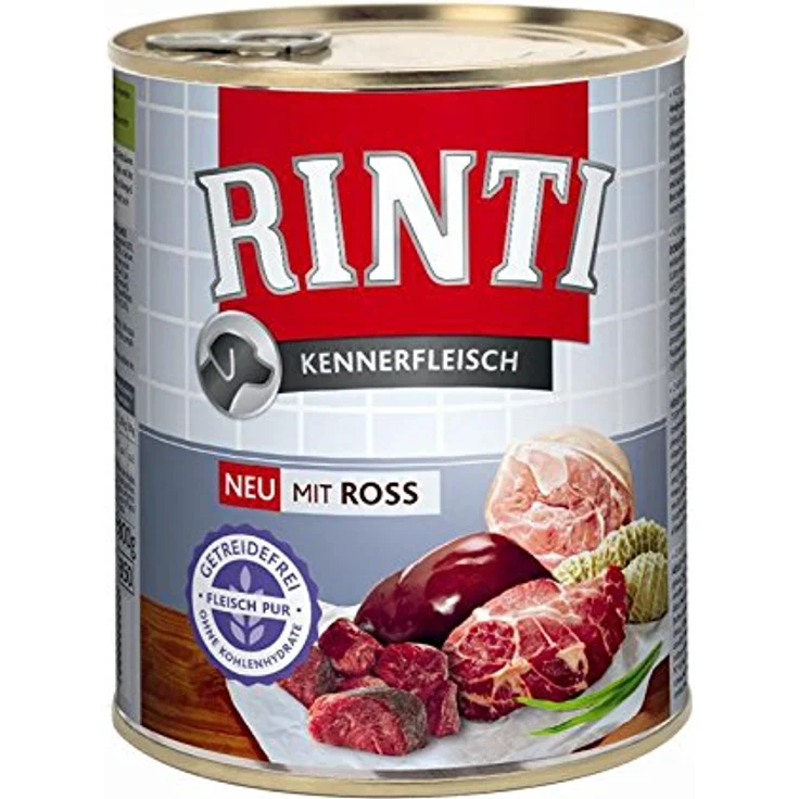 Rinti Kennerfleisch 800 g, Hunde-Nassfutter mit hohem Fleischanteil und ballaststoffreicher Rezeptur, getreidefrei – Bild 1