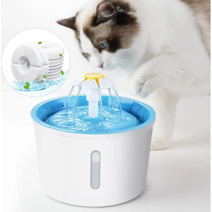 Dhohoo Katzenbrunnen Filter [4 Stück], Dual-Action Ersatzfilter für Trinkbrunnen, kompatibel mit 2-2,5 L Wasserspendern, Rund, zur Verbesserung der Wasserqualität – Bild 2