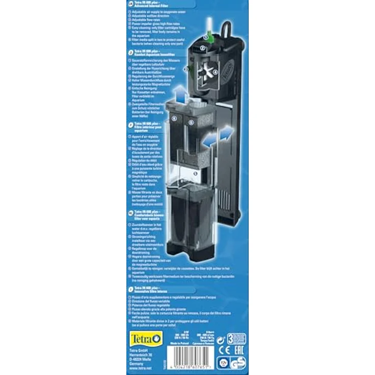 Tetra IN 600 plus Aquarium Innenfilter, mechanische, biologische und chemische Filterung für Aquarien von 50 bis 100 Litern – Bild 3