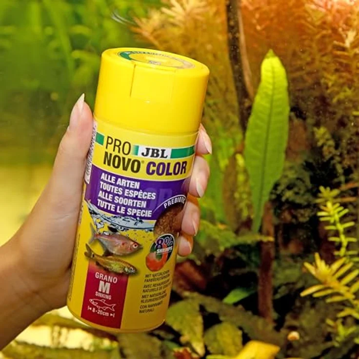 JBL PRONOVO COLOR GRANO CLICK, Farbfutter-Granulat für Aquarienfische 8-20 cm, prebiotisch, 250 ml mit Klickdosierer – Bild 4