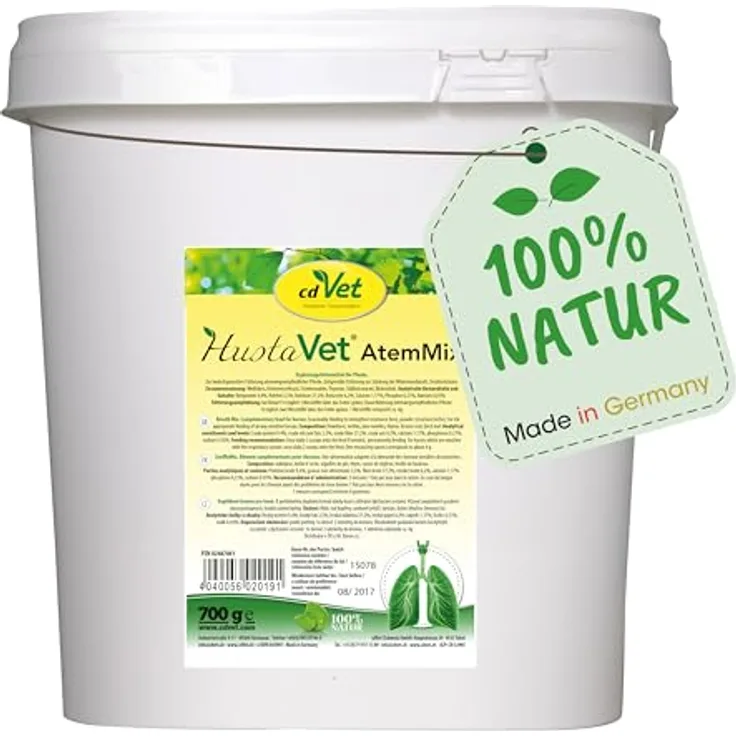 cdVet HustaVet AtemMix, Ergänzungsfuttermittel für atemwegsempfindliche Pferde, 700 ml mit Bronchialkräutern