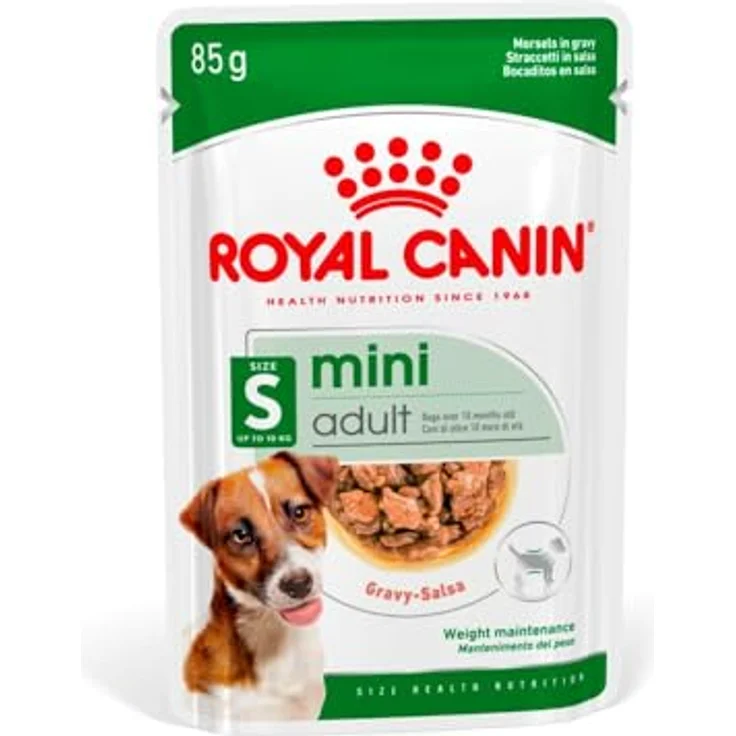 Royal Canin Mini Adult, 12 x 85 g Nassfutter für kleine Hunde, unterstützt gesunde Verdauung und glänzendes Fell – Bild 1